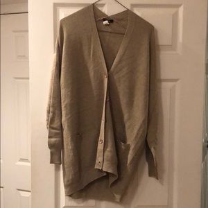 Tan Sweater. Button Front